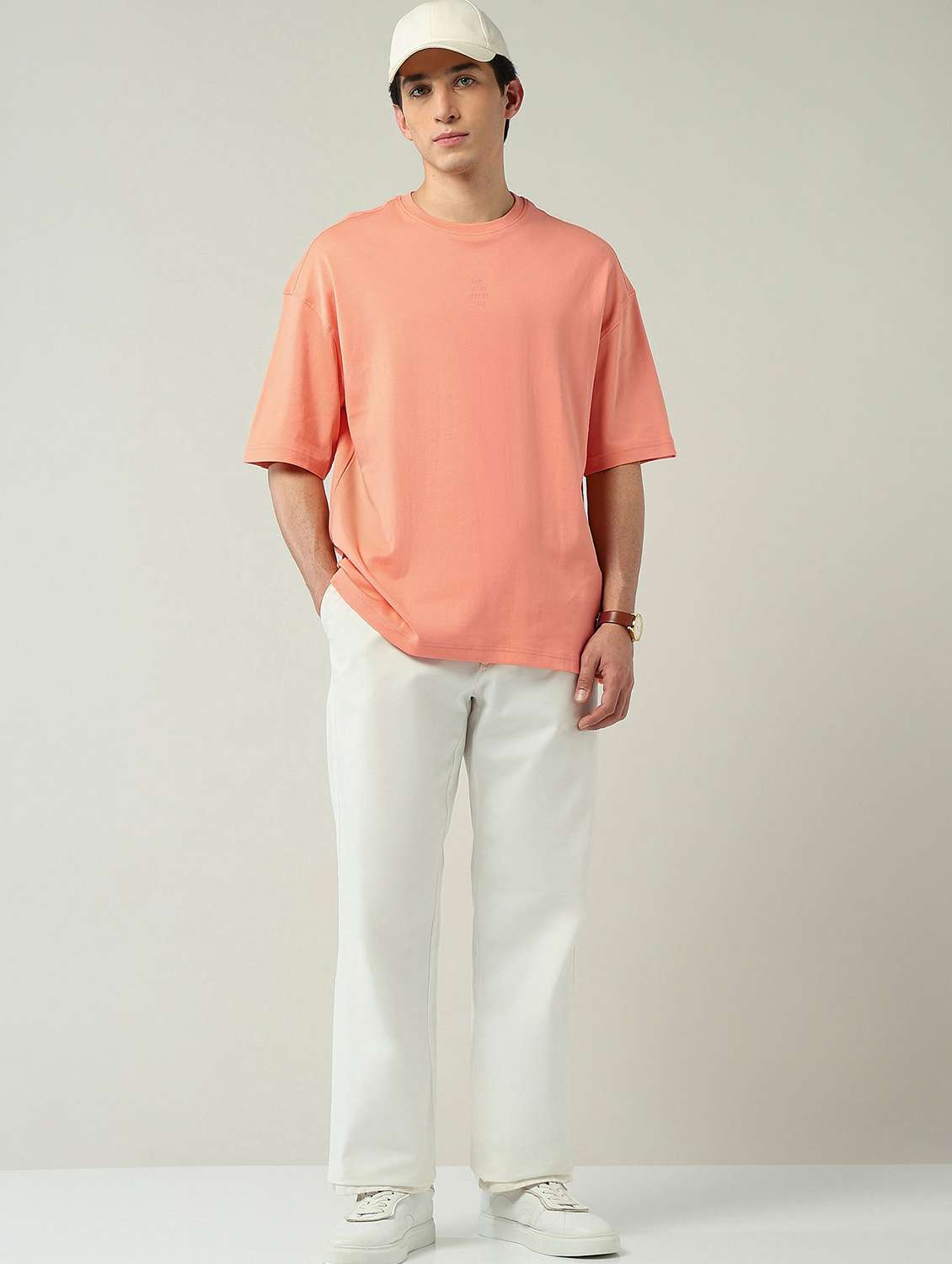 men solid short sleeve oversized t-shirt - 22024854 -  Standard Image - 3