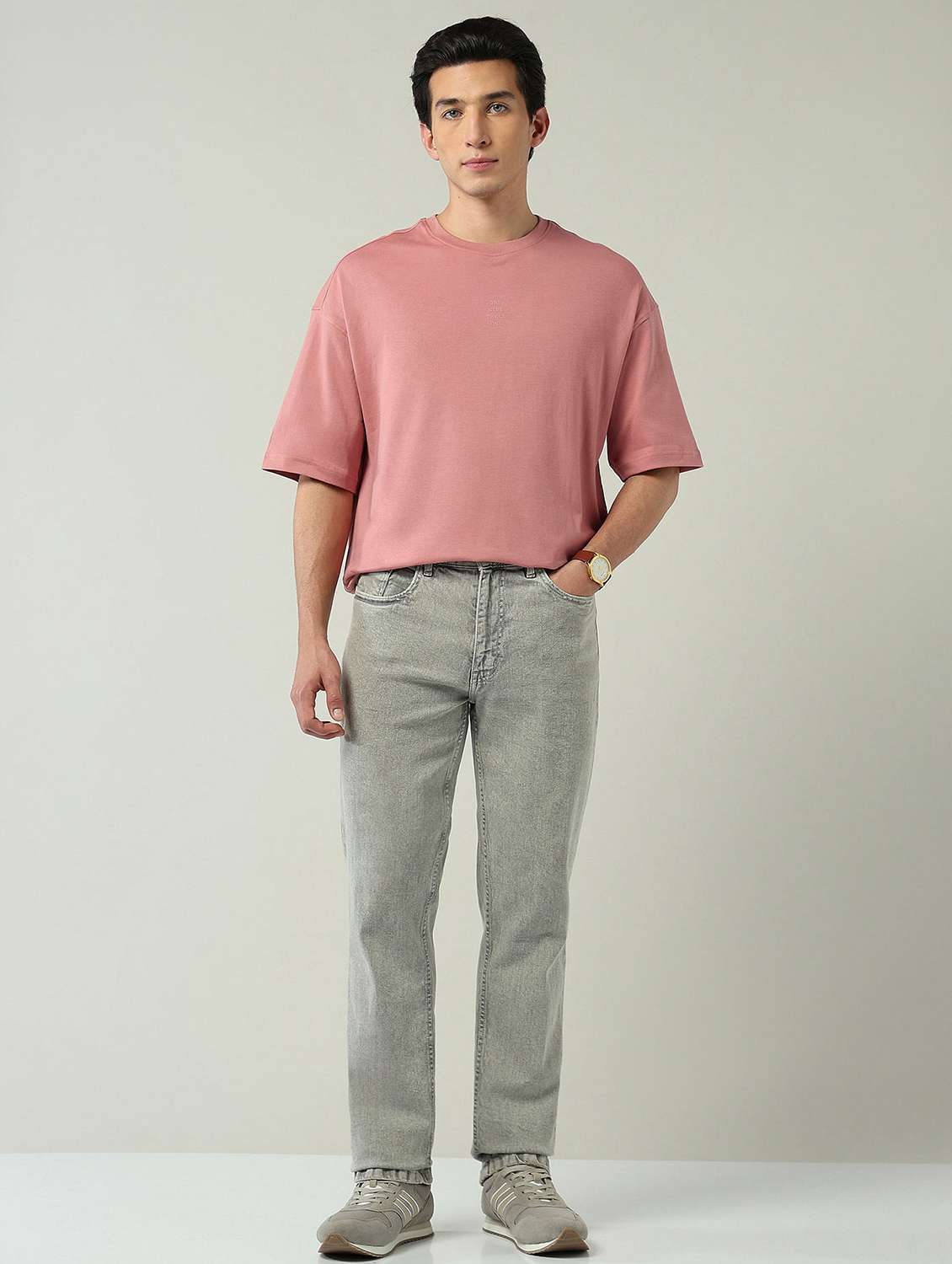 men solid short sleeve oversized t-shirt - 22024855 -  Standard Image - 3