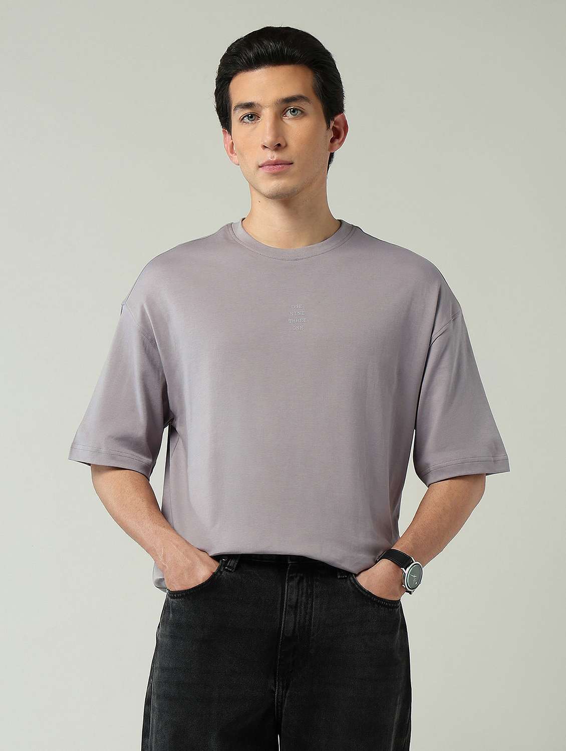 men solid short sleeve oversized t-shirt