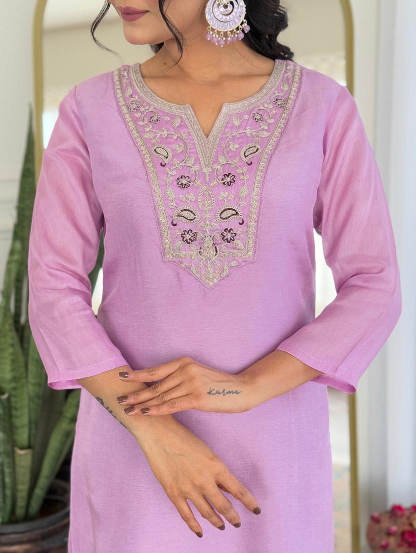 women embroidered three quarter sleeve kurta pant with dupatta set - 22024887 - Standard Image - 5