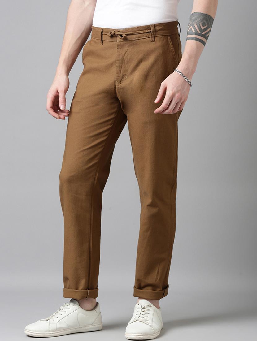 men solid mid rise relaxed chinos - 22024899 - Standard Image - 3