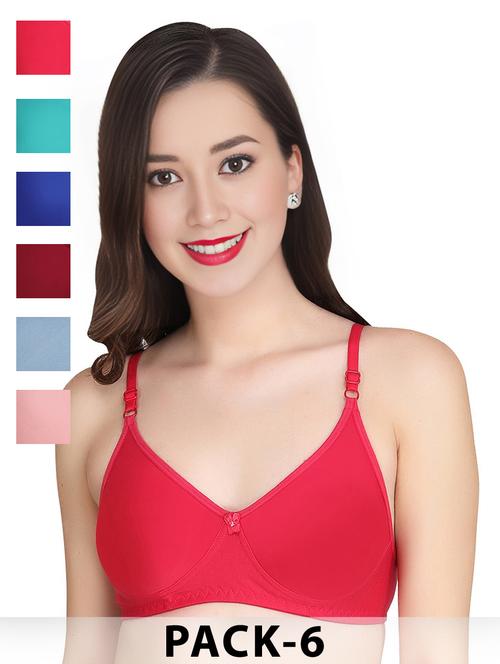 fuchsia cotton combos bra - 22024937 -  Standard Image - 0