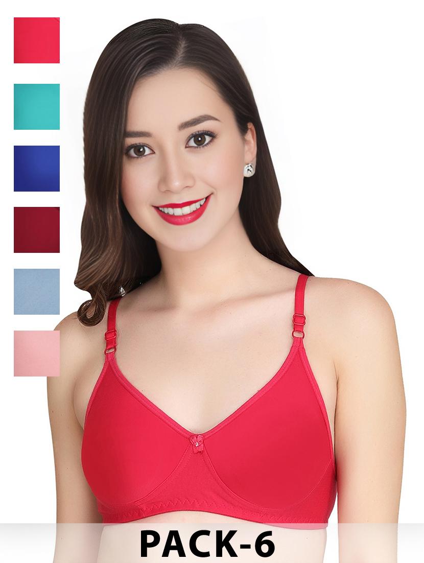 fuchsia cotton combos bra - 22024937 -  Zoom Image - 0