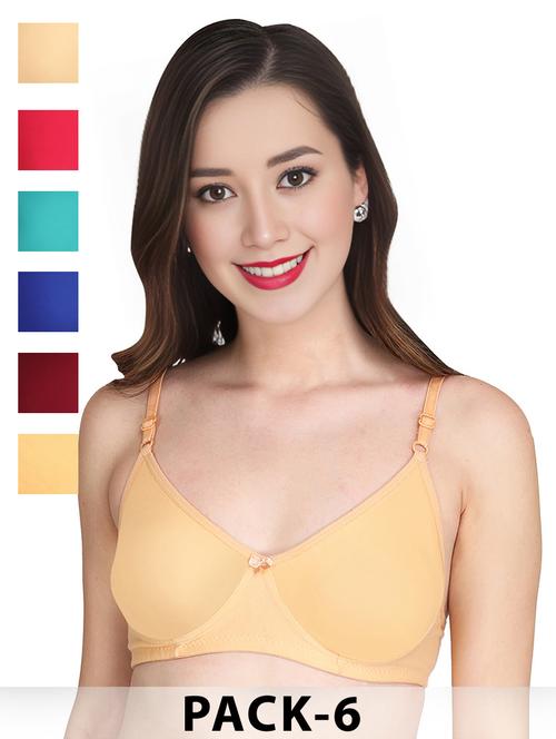 gold cotton combos bra - 22024942 -  Standard Image - 0