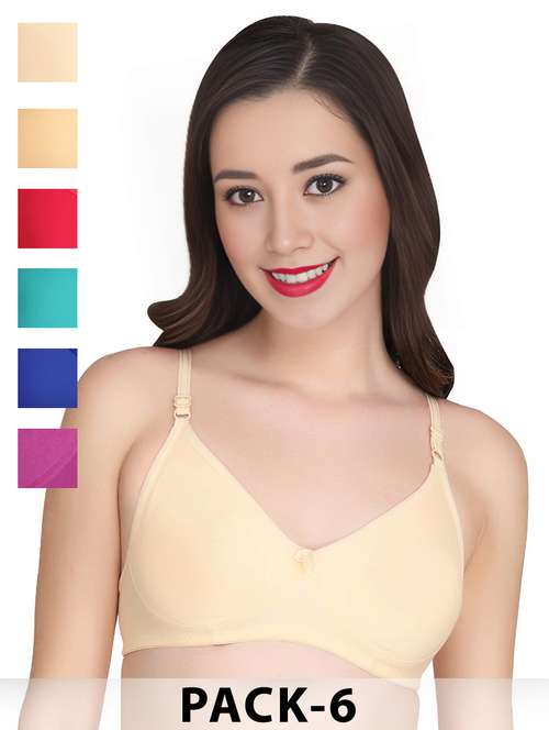 cream cotton combos bra - 22024949 - Standard Image - 0