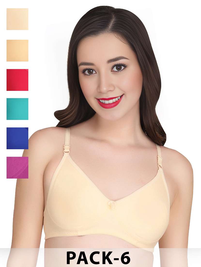 cream cotton combos bra - 22024949 - Zoom Image - 0