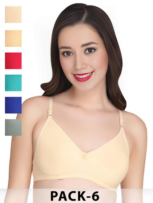 cream cotton combos bra - 22024955 -  Standard Image - 0