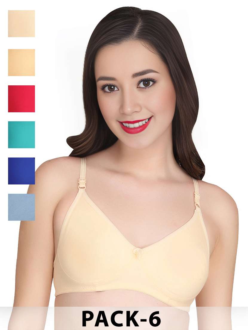 cream cotton combos bra