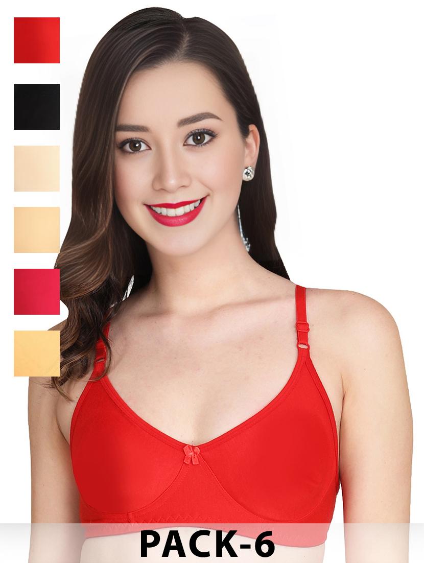 red cotton combos bra - 22024972 - Zoom Image - 0