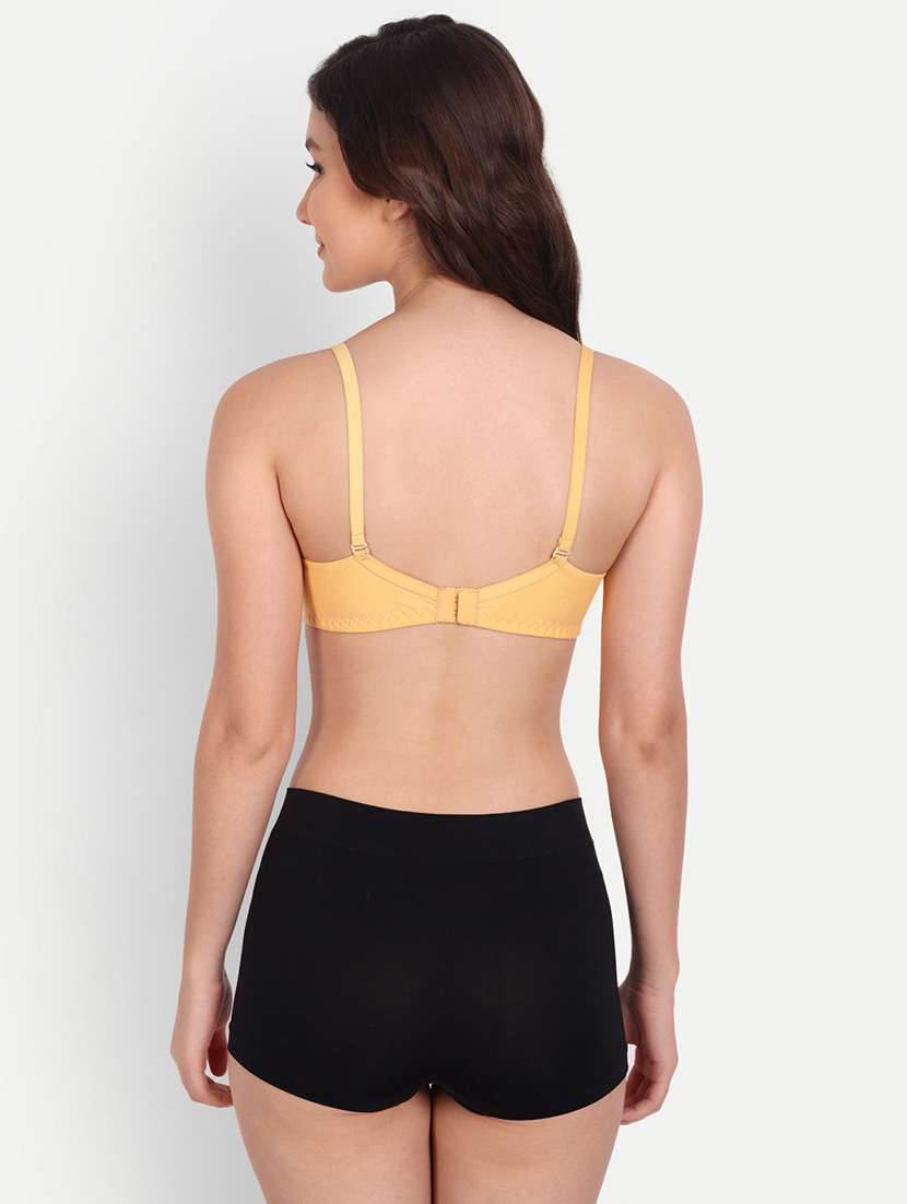 women pack of 4 solid non wired t-shirt bra - 22025076 -  Standard Image - 3