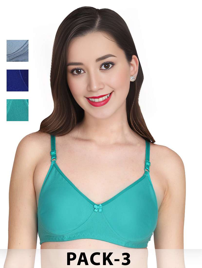 green cotton combos bra