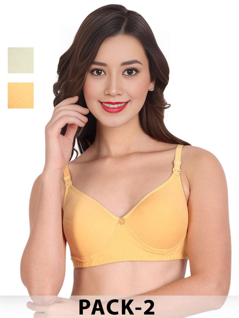 women pack of 2 solid non wired t-shirt bra