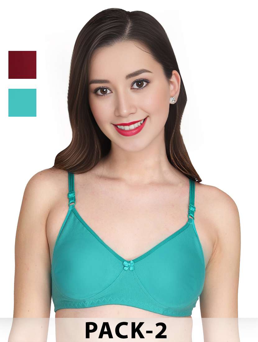 green cotton combos bra