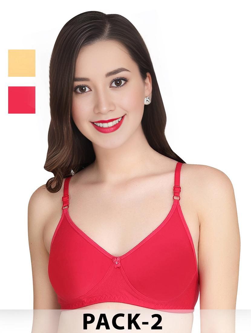 fuchsia cotton combos bra - 22025370 -  Zoom Image - 0