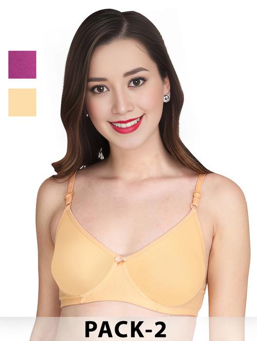 gold cotton combos bra - 22025380 - Standard Image - 0