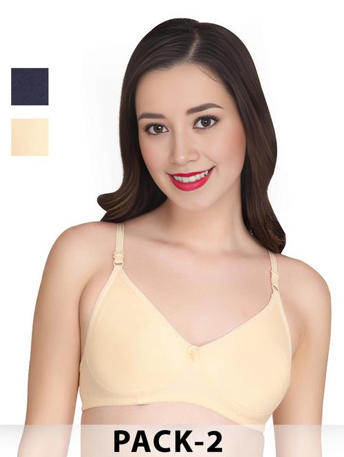 cream cotton combos bra - 22025397 - Standard Image - 0