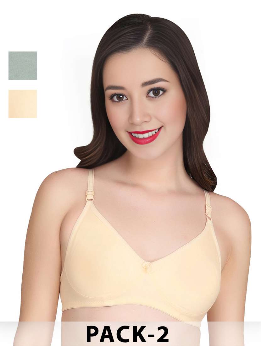 cream cotton combos bra