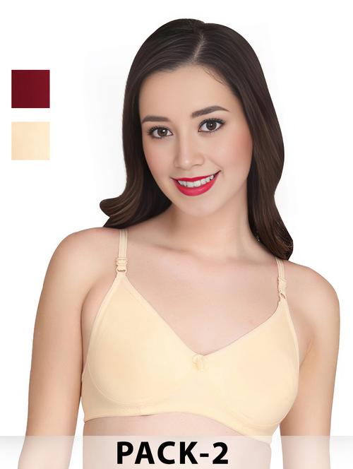 cream cotton combos bra - 22025401 -  Standard Image - 0