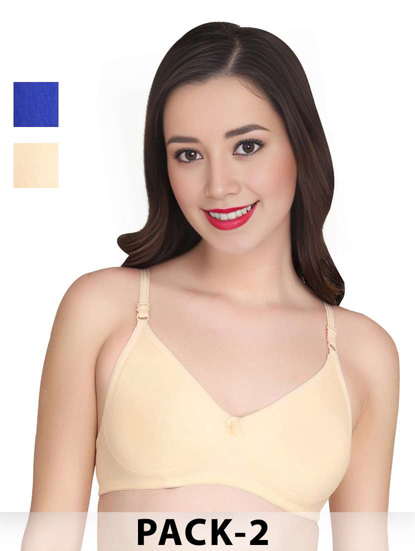 cream cotton combos bra