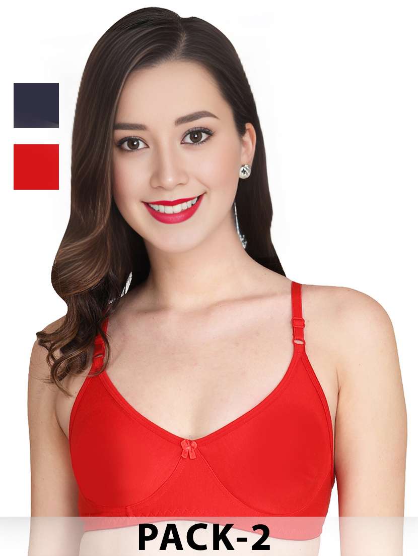 red cotton combos bra