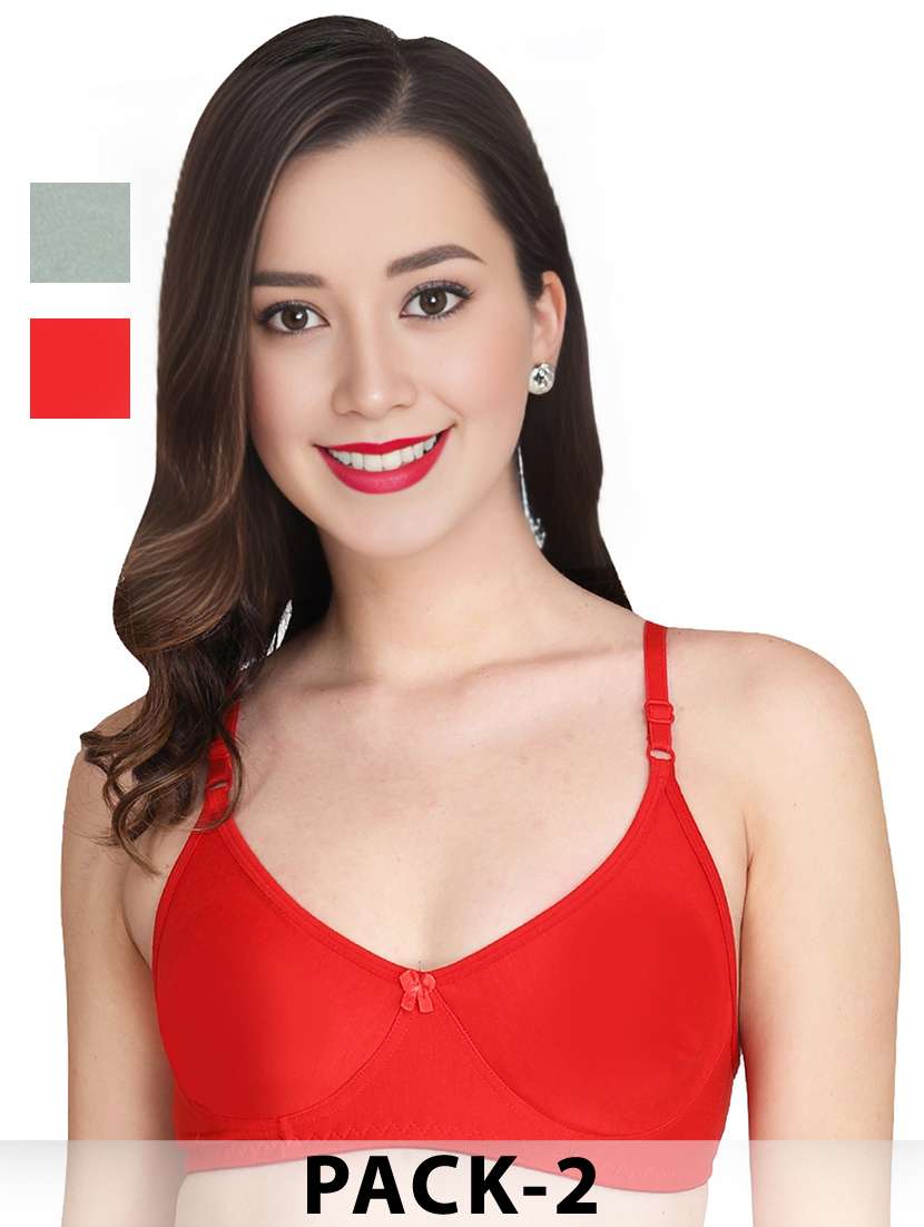 red cotton combos bra