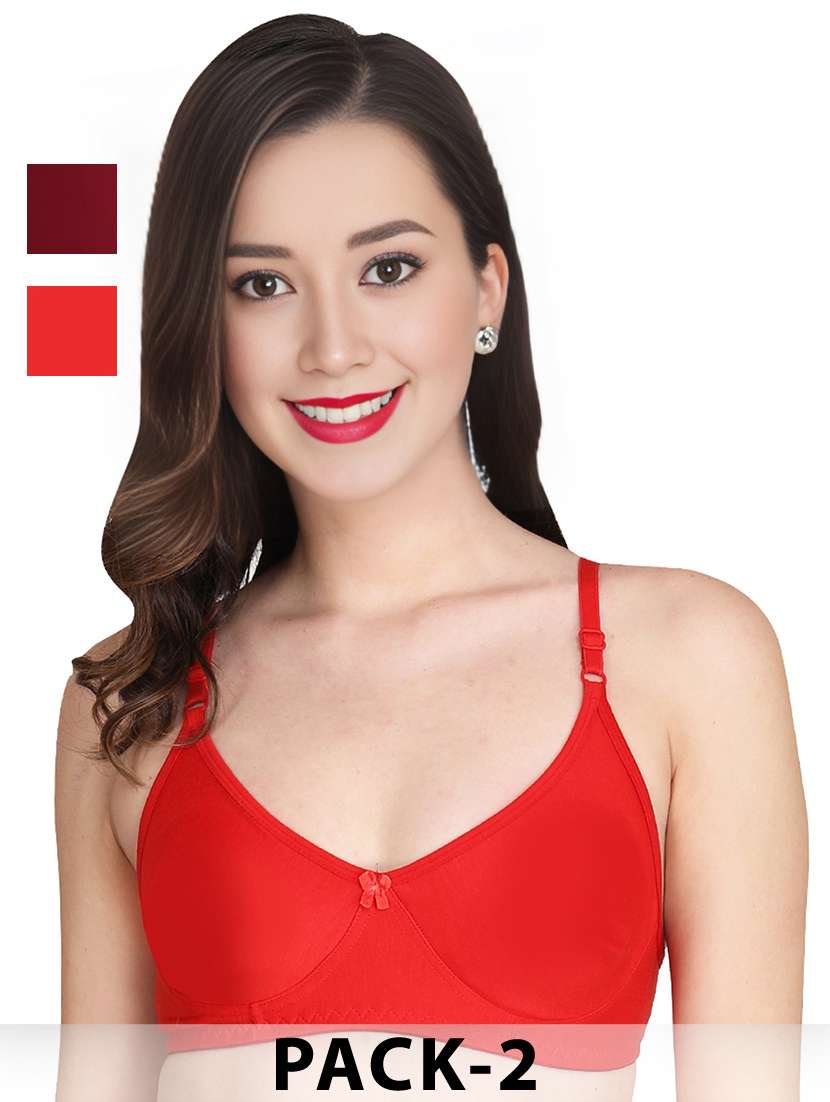 red cotton combos bra