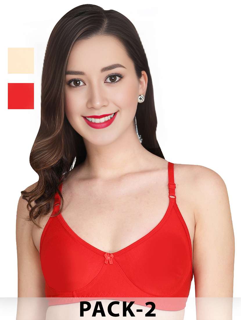 red cotton combos bra