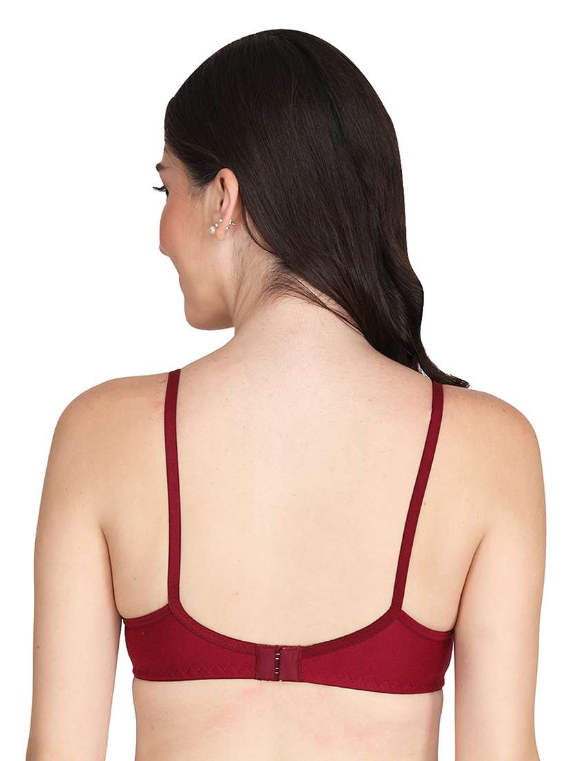maroon cotton combos bra - 22025451 - Standard Image - 3