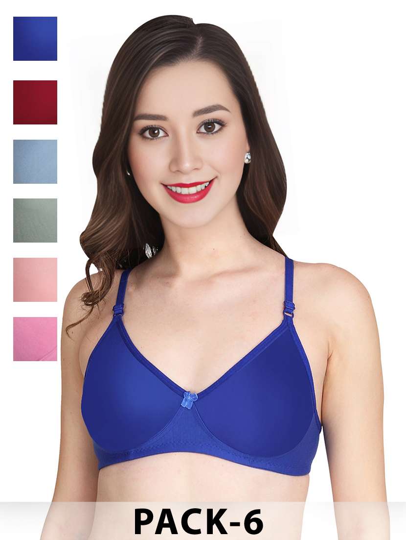 blue cotton combos bra