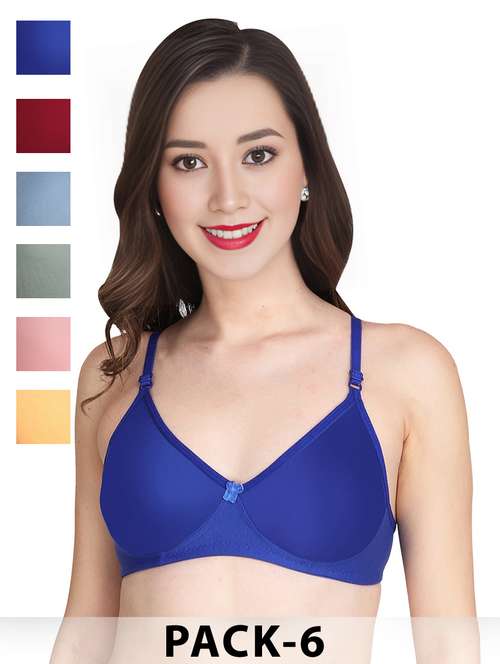 blue cotton combos bra - 22025455 - Standard Image - 0