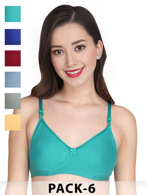 green cotton combos bra - 22025461 - Standard Image - 0