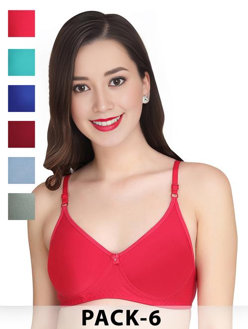 fuchsia cotton combos bra - 22025472 -  Standard Image - 0