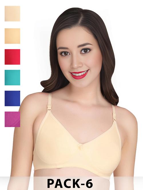cream cotton combos bra - 22025483 - Standard Image - 0