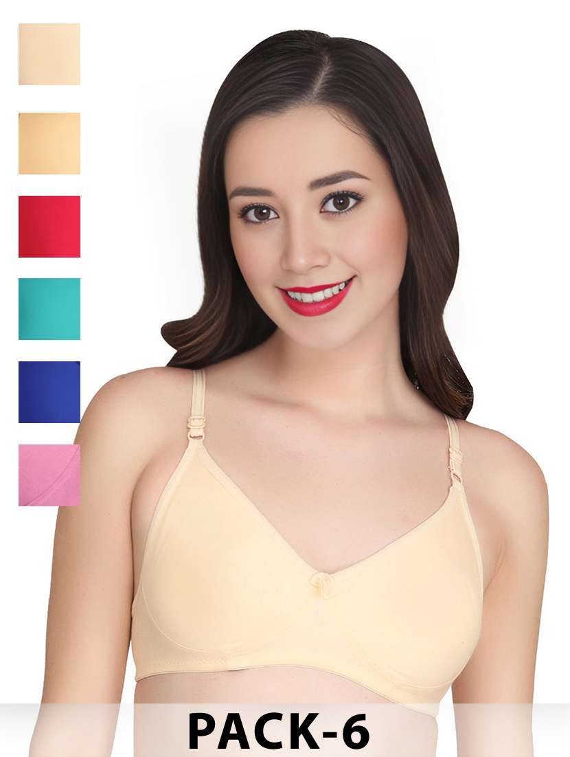 cream cotton combos bra