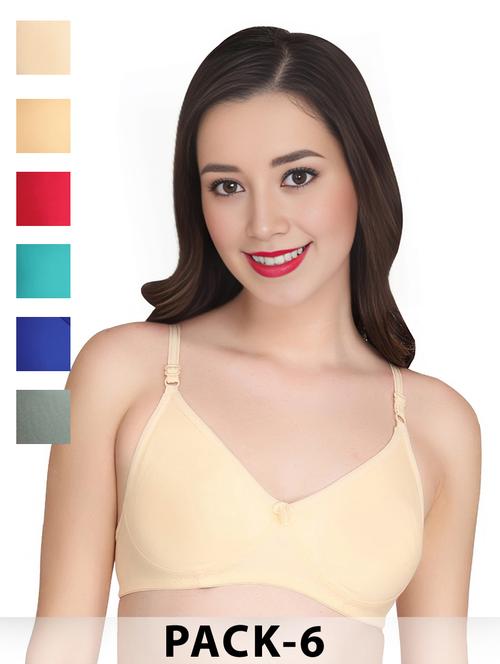 cream cotton combos bra - 22025489 -  Standard Image - 0