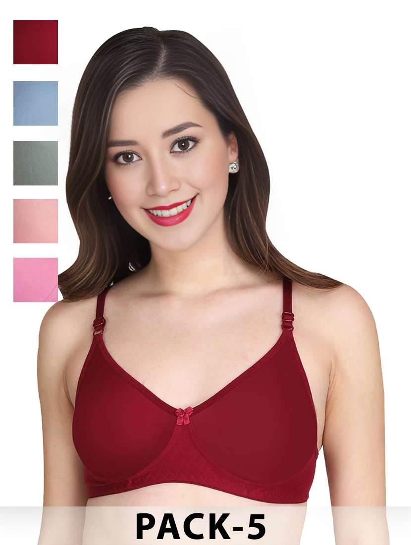 maroon cotton combos bra