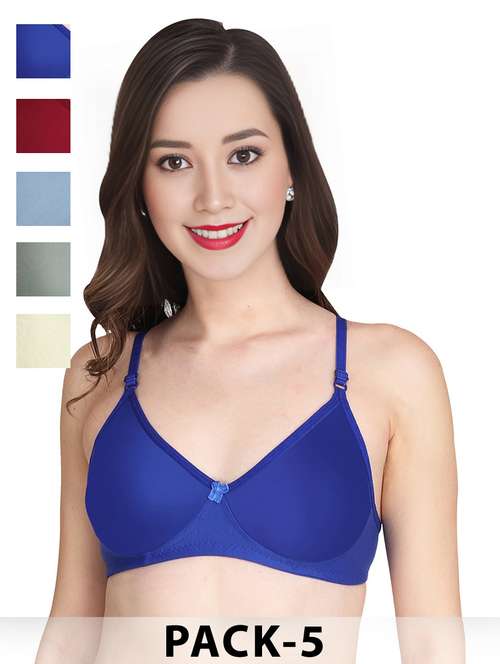 blue cotton combos bra - 22025536 - Standard Image - 0