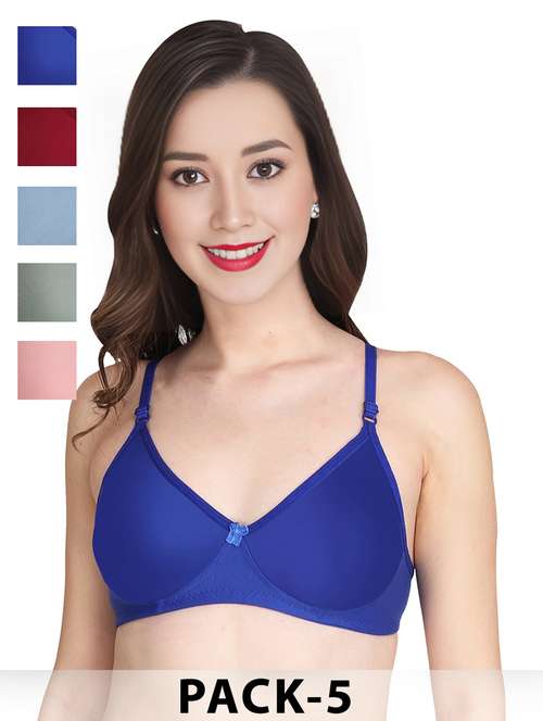 blue cotton combos bra - 22025542 - Standard Image - 0