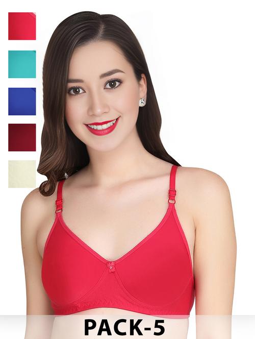 fuchsia cotton combos bra - 22025551 -  Standard Image - 0