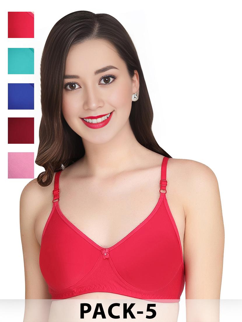 fuchsia cotton combos bra - 22025553 - Zoom Image - 0