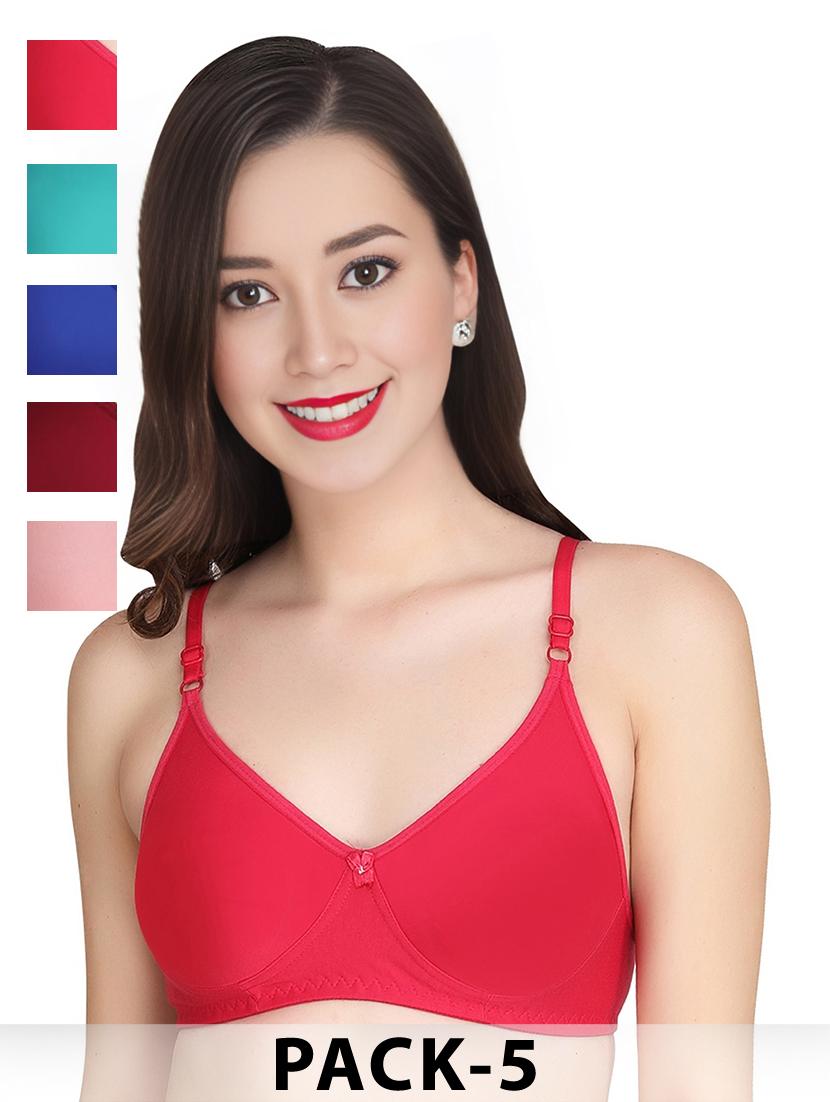fuchsia cotton combos bra - 22025557 - Zoom Image - 0