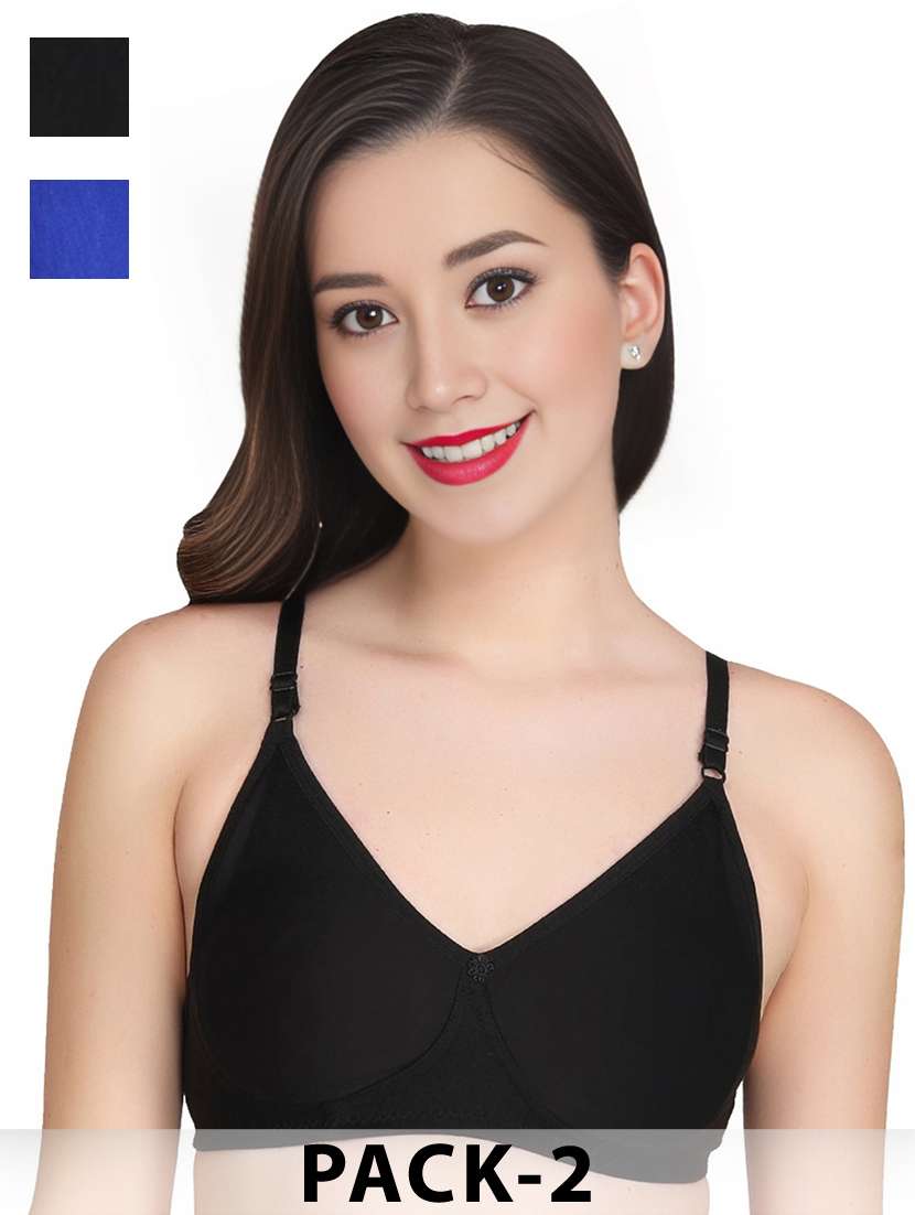 women pack of 2 solid non wired t-shirt bra