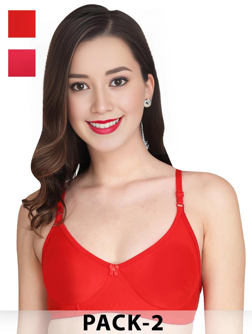 women pack of 2 solid non wired t-shirt bra