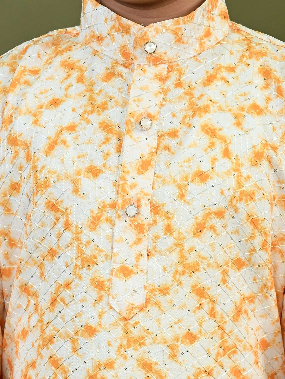 boys printed mandarin collar kurta pyjama set - 22025968 -  Standard Image - 5