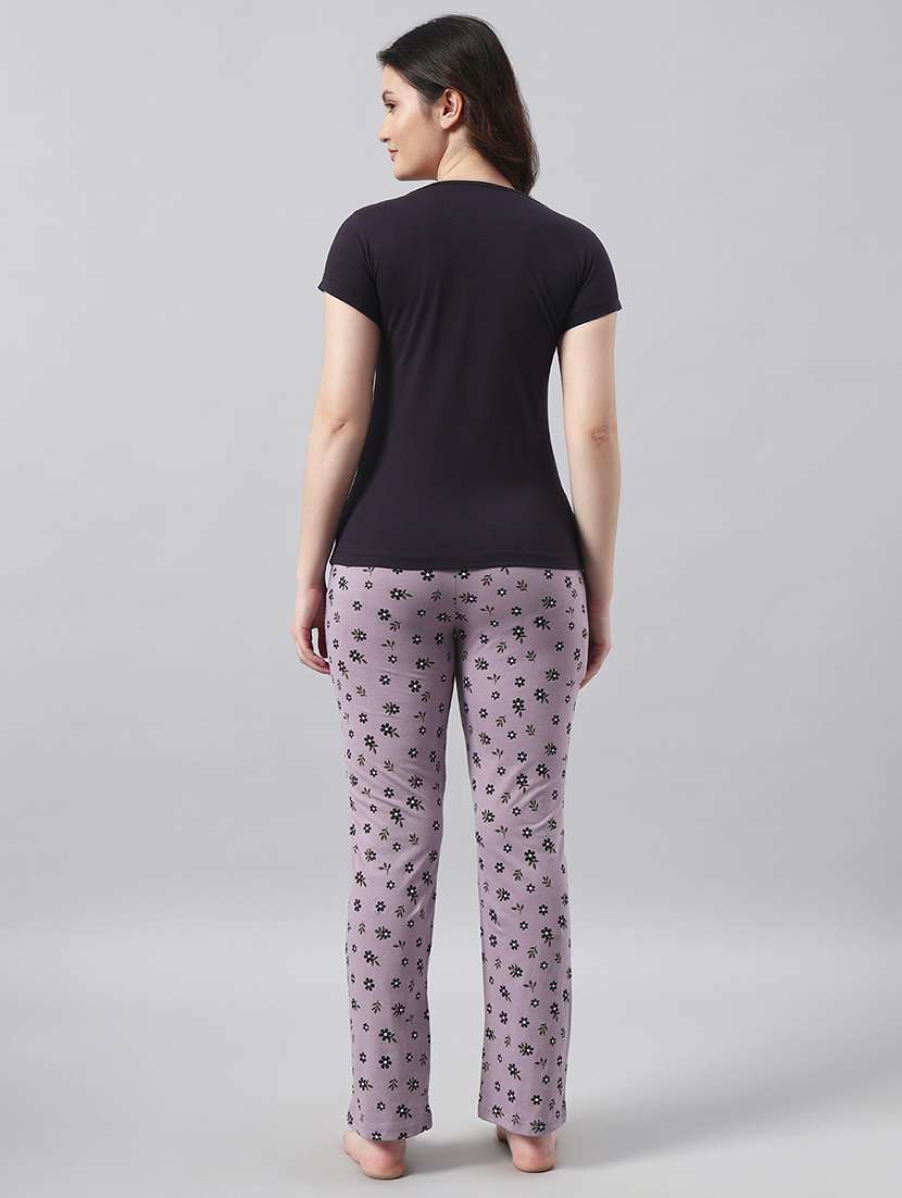 women printed short sleeve nightwear pyjama set - 22026039 -  Standard Image - 3