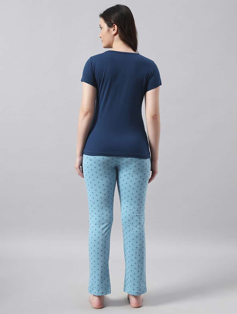 women printed short sleeve nightwear pyjama set - 22026040 -  Standard Image - 3
