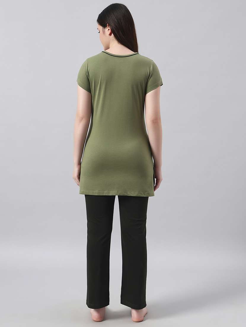 women printed short sleeve nightwear pyjama set - 22026055 -  Standard Image - 3