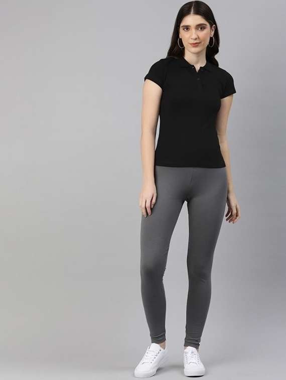 women solid short sleeve polo t-shirt - 22026062 -  Standard Image - 3