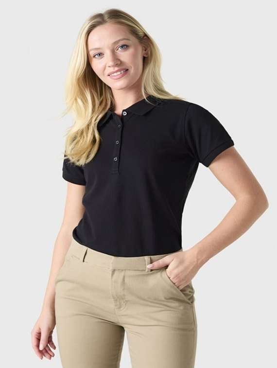 women solid short sleeve polo t-shirt