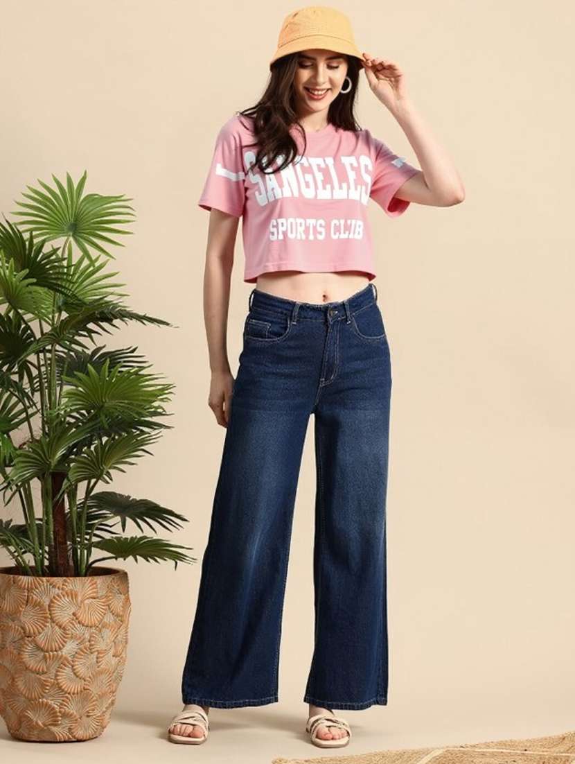 women printed short sleeve crop t-shirt - 22026113 - Standard Image - 3